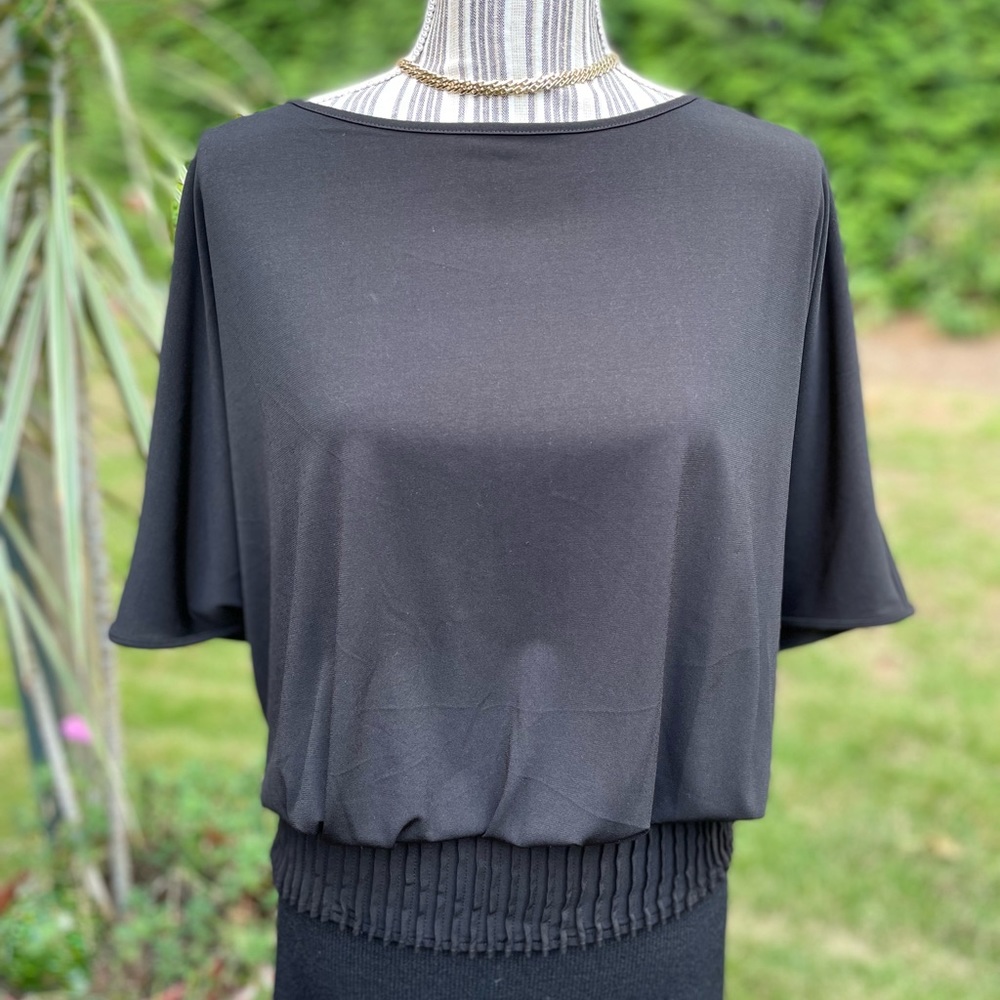 CHICO’S BLOUSY, BLACK TOP, SIZE 3 (P.T.)